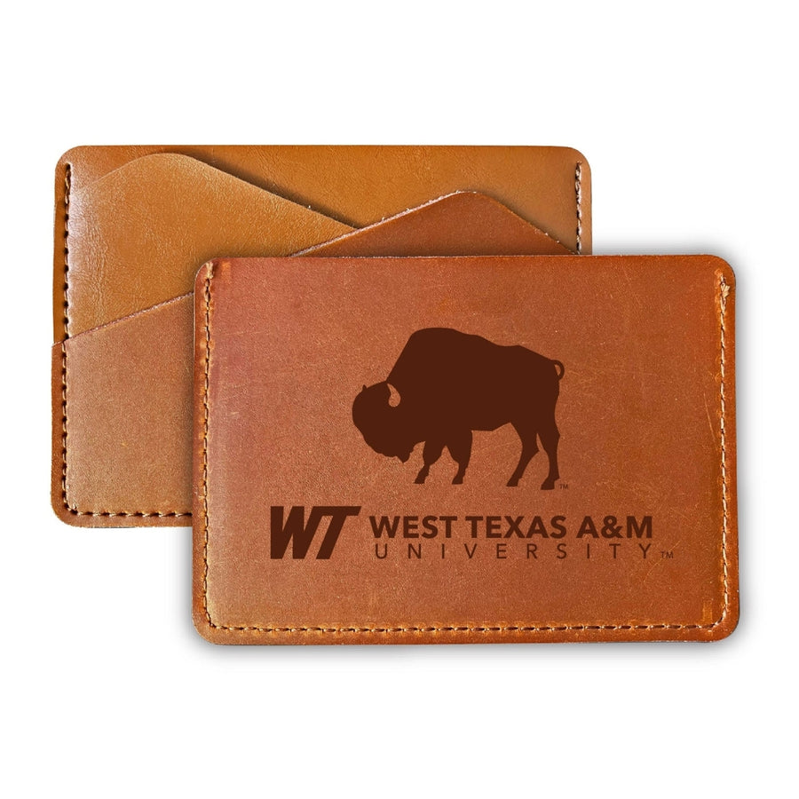 West Texas A&M Buffaloes College Leather Card Holder Wallet Image 1