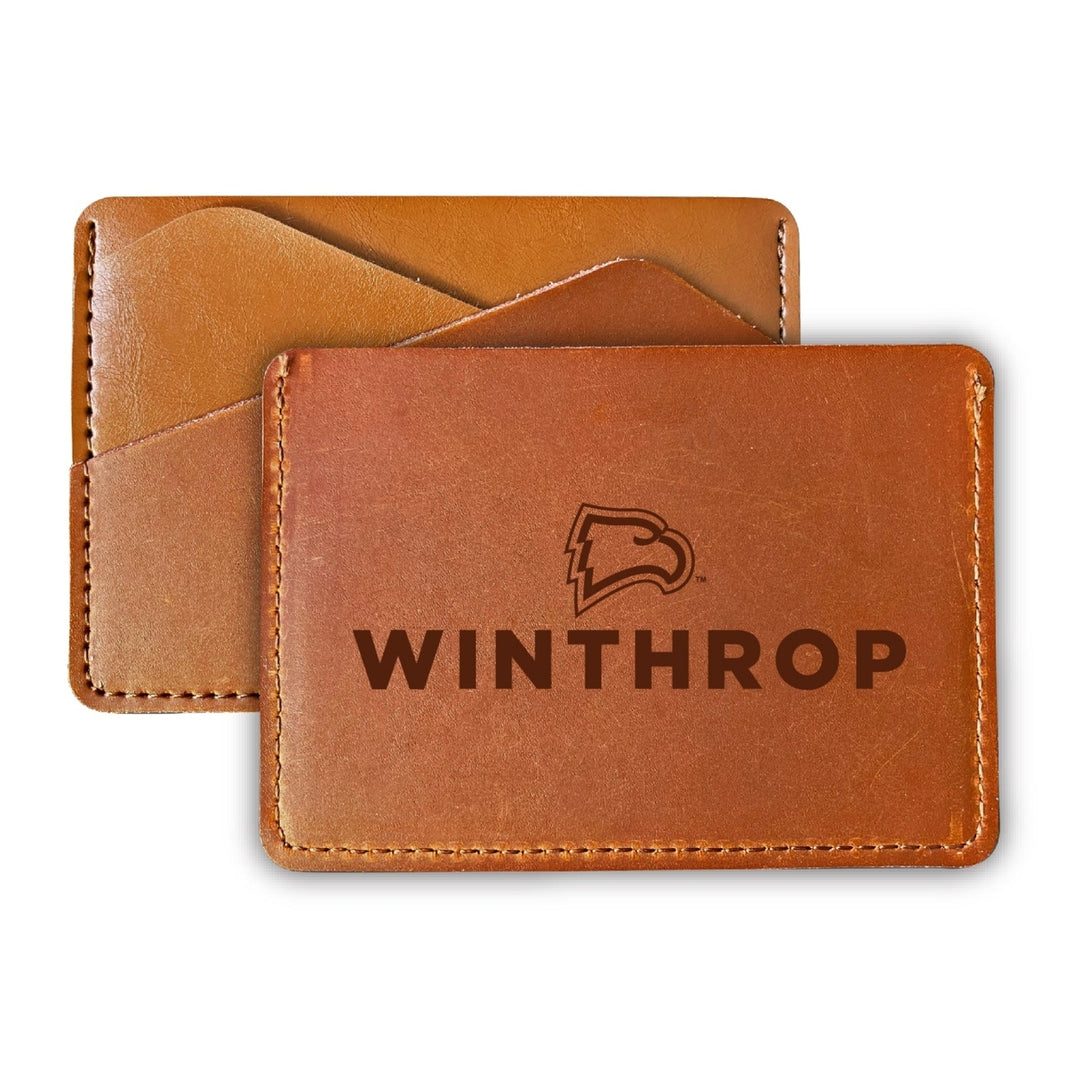 Winthrop University College Leather Card Holder Wallet Image 1