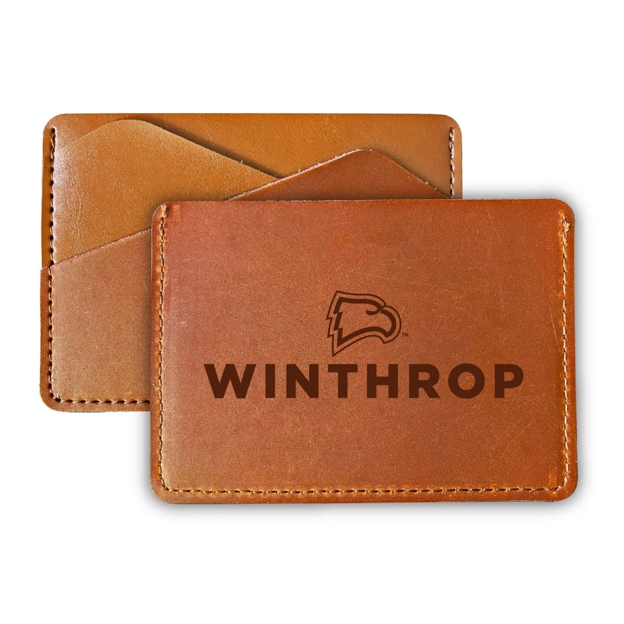 Winthrop University College Leather Card Holder Wallet Image 1