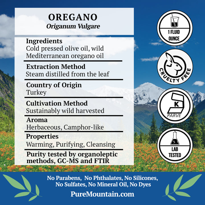 Oregano (Oreganum Vulgare) Essential Oil - 100% Pure Natural and Kosher - 1 fl oz Bottle Image 2