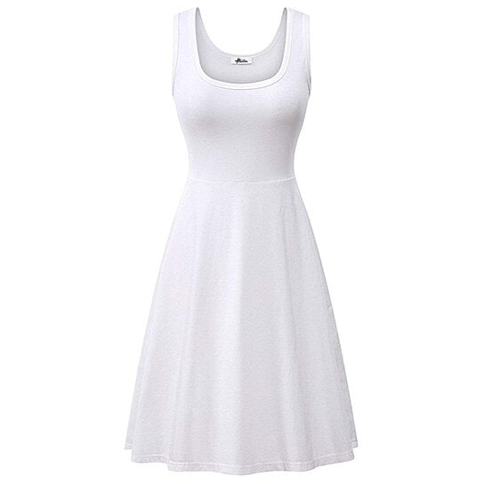 Fit and Flare A-Line Tank Dress Multiple Colors S-2x Image 1