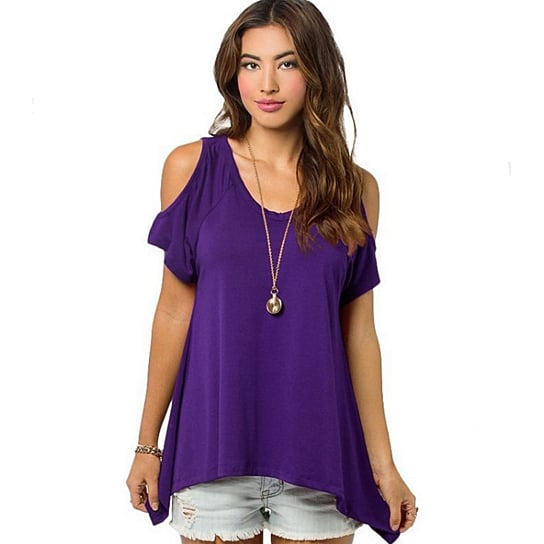 Fish Tail Irregular Hem T-shirt Image 1