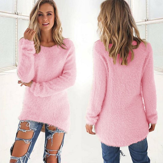 Solid Color Long-sleeved Sweater Image 1