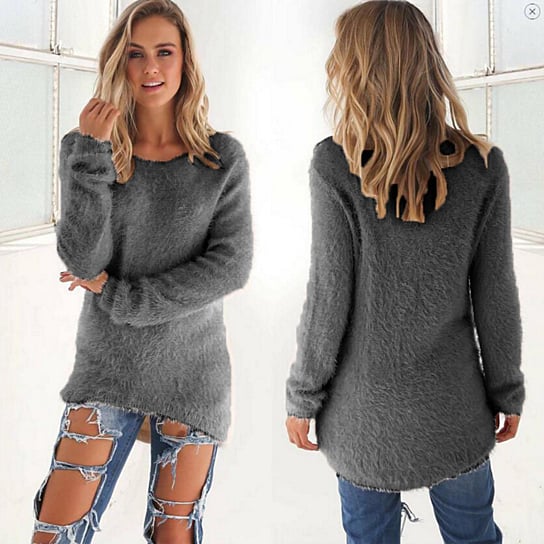 Solid Color Long-sleeved Sweater Image 1