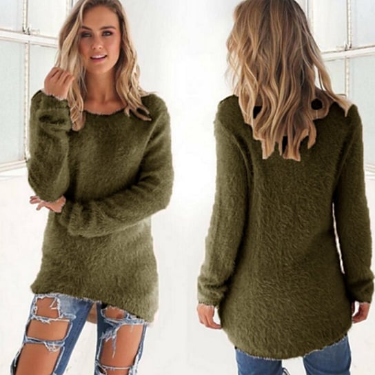 Solid Color Long-sleeved Sweater Image 1