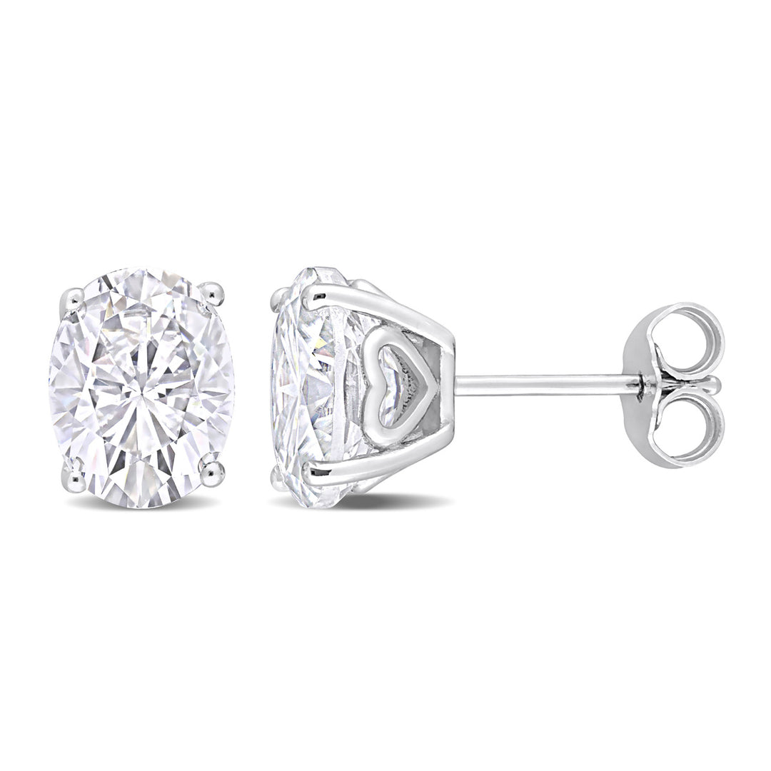 4.50 Carat (ctw) White Topaz Oval Stud Earrings in Sterling Silver Image 1