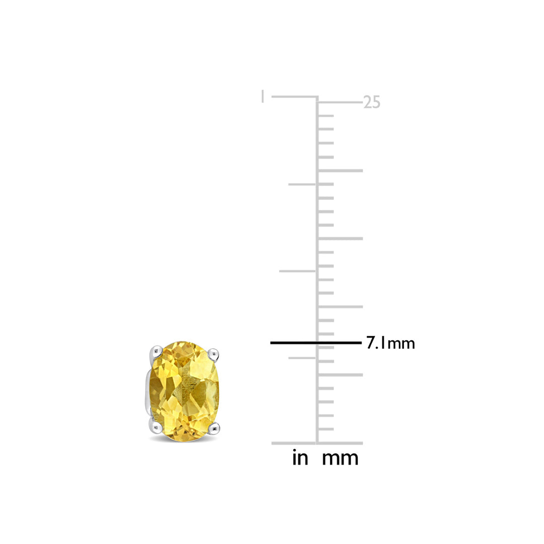 1.40 Carat (ctw) Citrine Oval Stud Earrings in Sterling Silver Image 3