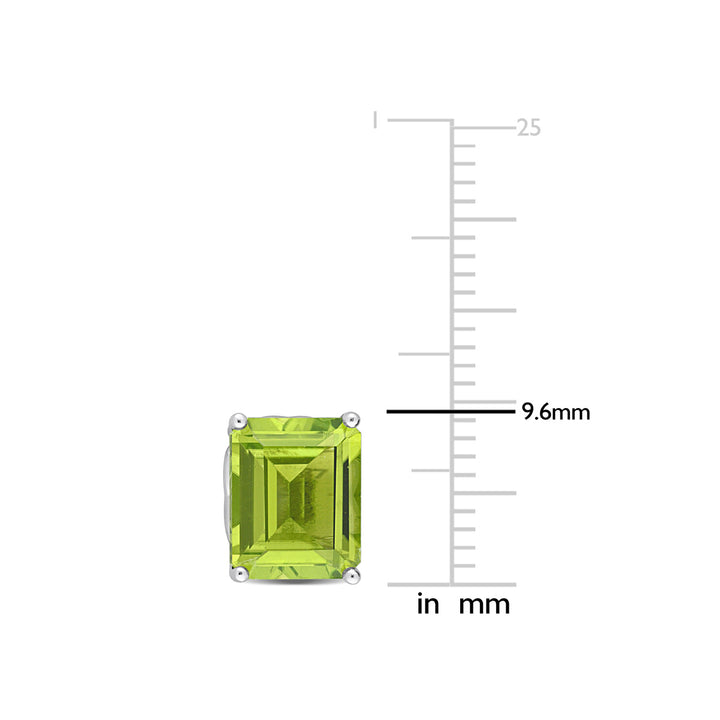 4.80 Carat (ctw) Peridot Emerald-Cut Stud Earrings in Sterling Silver Image 4