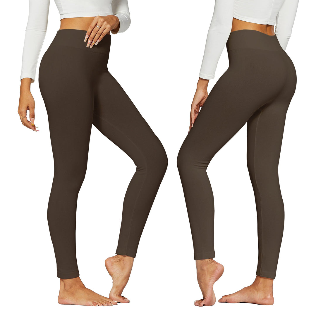 Womens Fleece Lined Leggings High-Waist Plus Size Stretchy Warm Pants Image 4