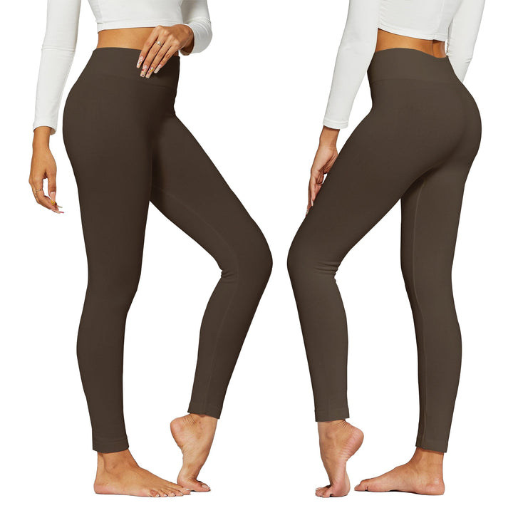 Womens Fleece Lined Leggings High-Waist Plus Size Stretchy Warm Pants Image 4