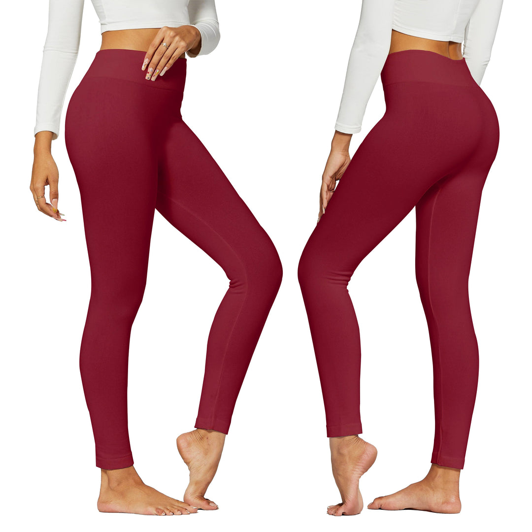 Womens Premium Quality High-Waist Fleece Lined Leggings (Plus Size Available) Image 4