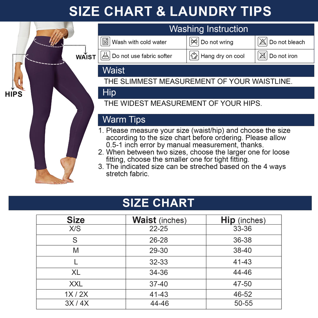 Womens Premium Quality High-Waist Fleece Lined Leggings (Plus Size Available) Image 9