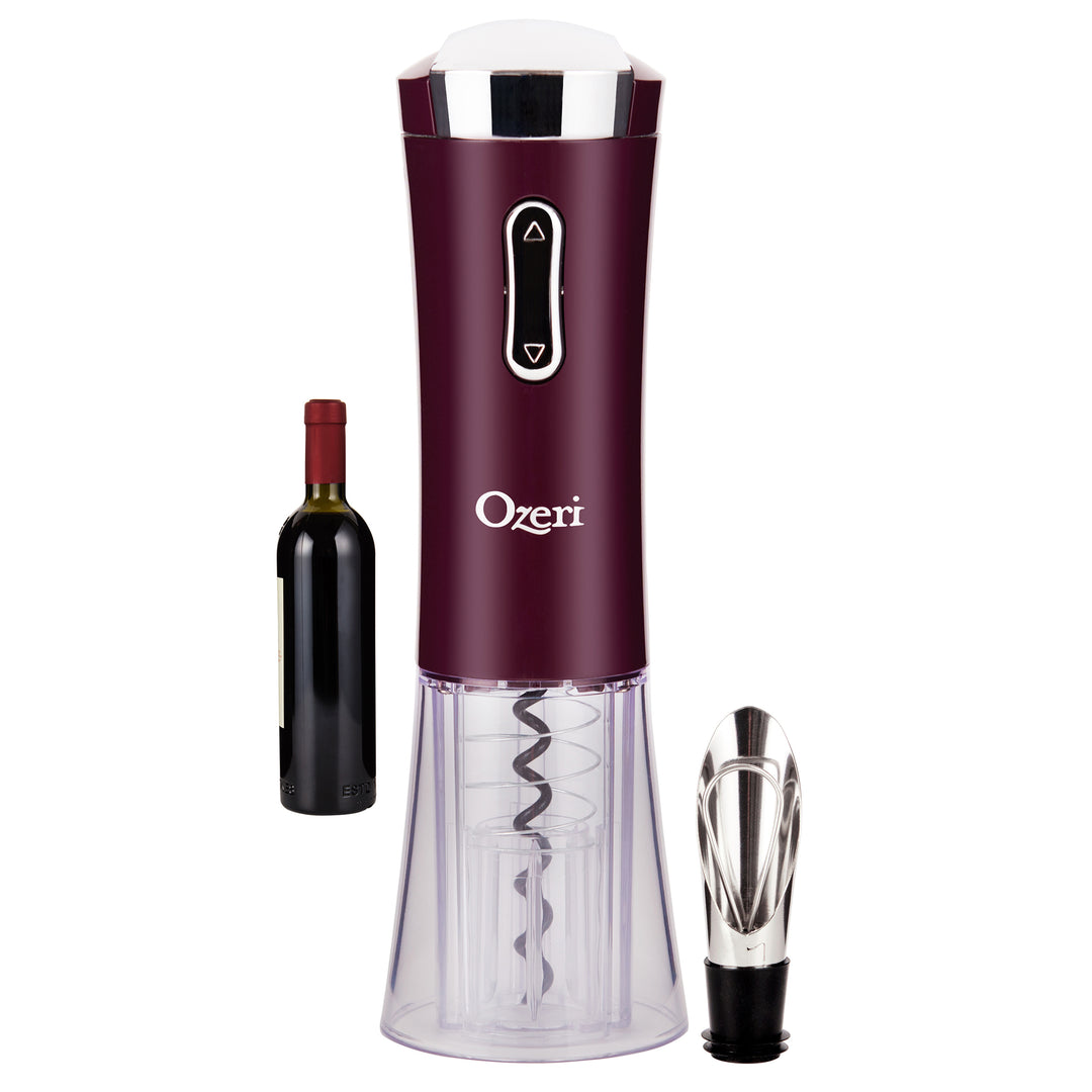 Ozeri Nouveaux II Electric Wine Openerwith Foil CutterWine Pourer and Stopper Image 4