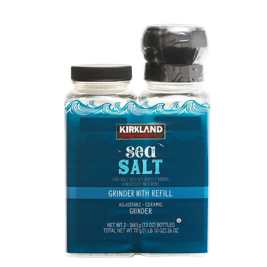 Kirkland Signature Sea Salt Grinder with Refill 13 Ounce (2 Count) Image 1