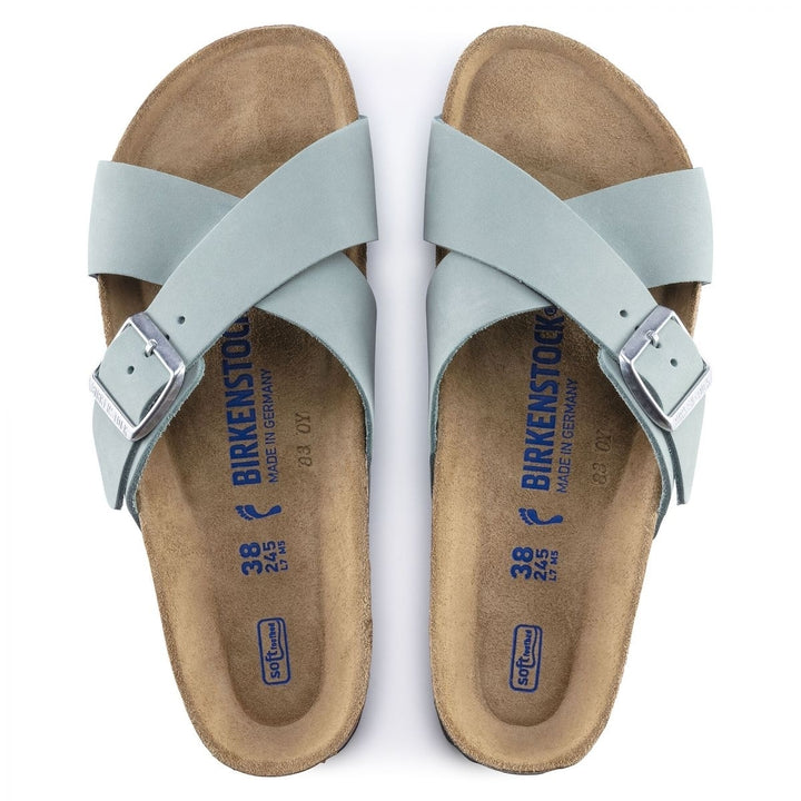 BIRKENSTOCK Womens Siena Narrow Soft Footbed Faded Aqua Nubuck Leather Sandal - 1021553 Image 3