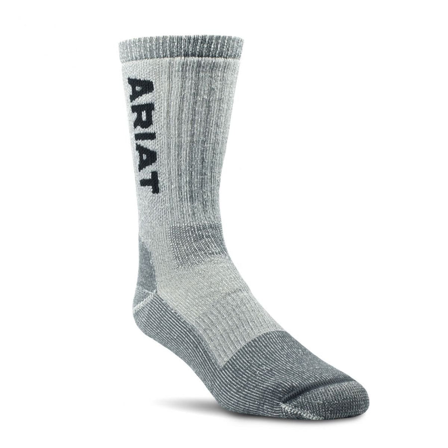 Ariat Midweight Merino Wool Blend Steel Toe Work Socks Grey AR2187-050 Image 1