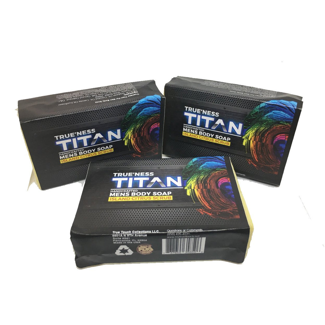 Trueness Titan Mens Island Citrus Bar Soap and Scrub Image 3