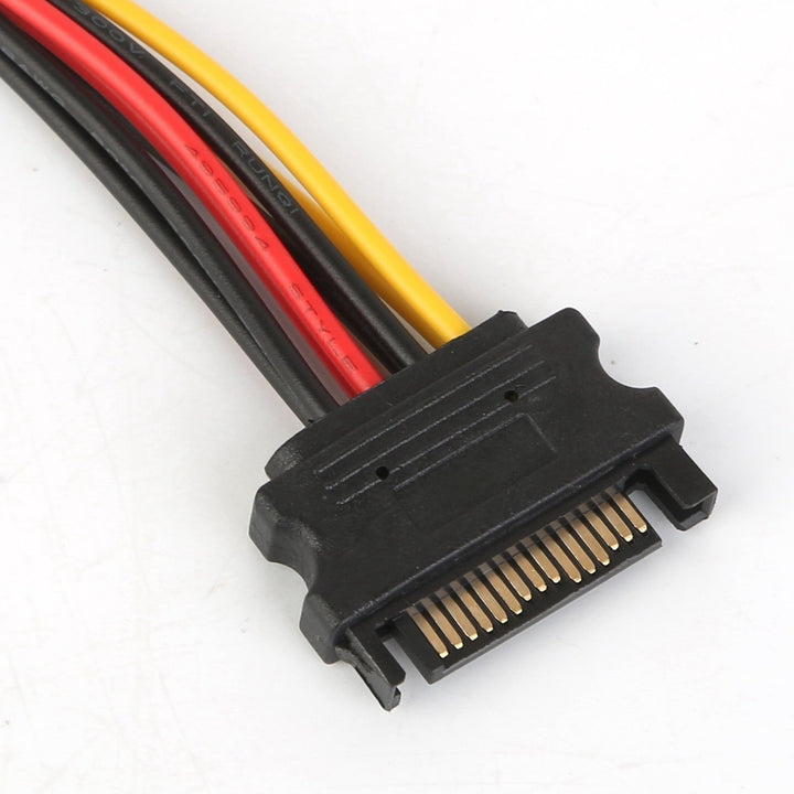 15 Pin Y Splitter Cable Adapter Male to Female Black Extension for Hard Drive Image 6