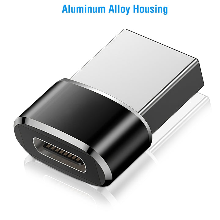 USB C Type C Female to USB A Male Adapter 3 Pack Black Aluminum Alloy Connector Image 4