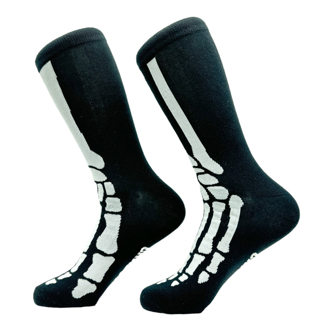 Mens Feet Bones Socks Funny Spooky Skeleton Bone Joke Footwear Image 2