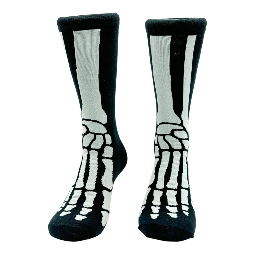 Mens Feet Bones Socks Funny Spooky Skeleton Bone Joke Footwear Image 1