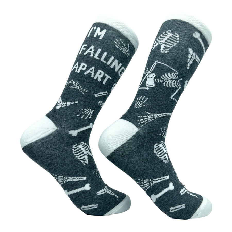 Mens Im Falling Apart Socks Funny Spooky Halloween Skeleton Bones Joke Footwear Image 1