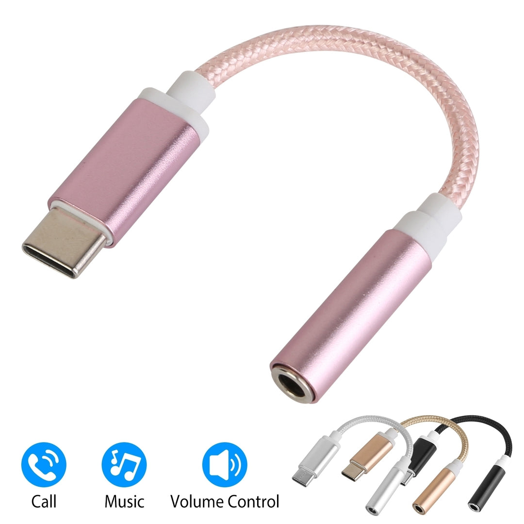 USB C Type C Adapter Port to 3.5mm Aux Audio Jack Earphone Headphone Cable Cord Image 1