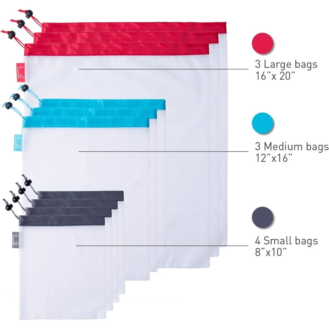 StarPack Reusable Produce Eco Friendly Mesh Bags with Storage Pouch 10 pack Image 3