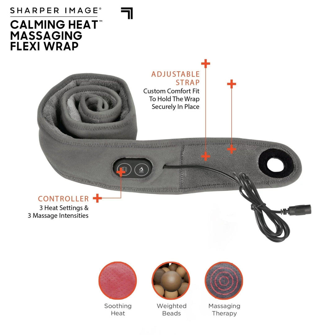 Sharper Image Calming Heat Massaging Flexi WrapGrey Image 3