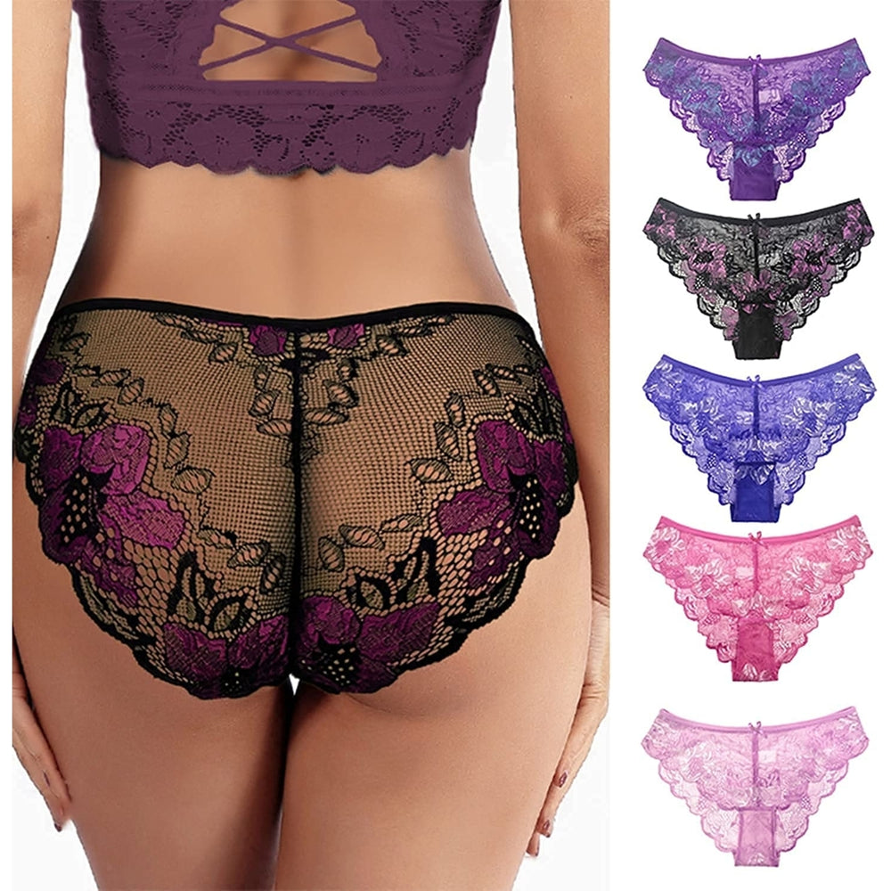 Women's Sexy Lace Panties, Underwear Cutout Lace Bikini Briefs for Women Image 1