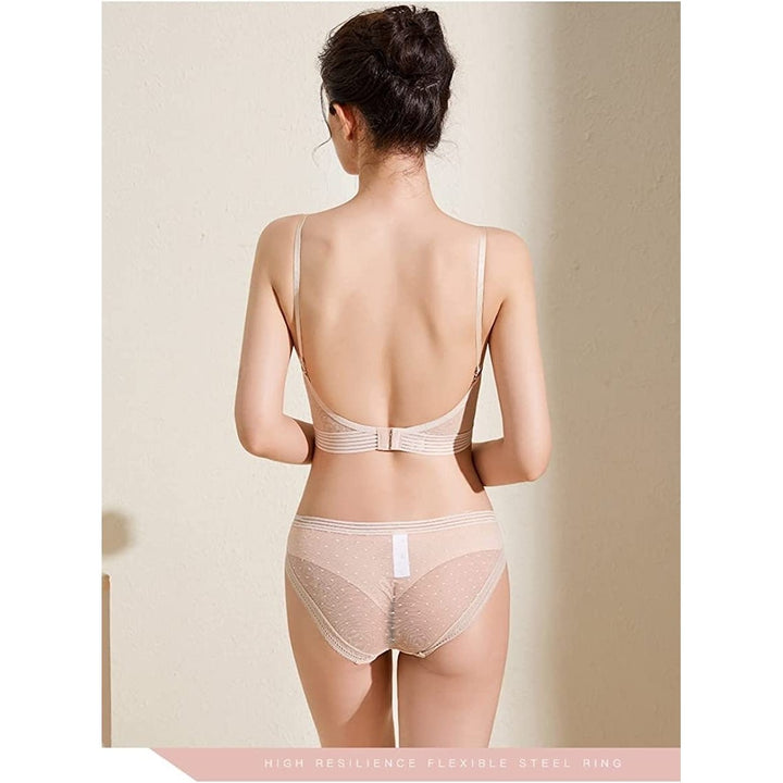 Low Back Bra Push-Up Multiway Convertible T-Shirt Bra Wire Lifting Smoothing Strapless Backless Bra 2 Piece Image 1