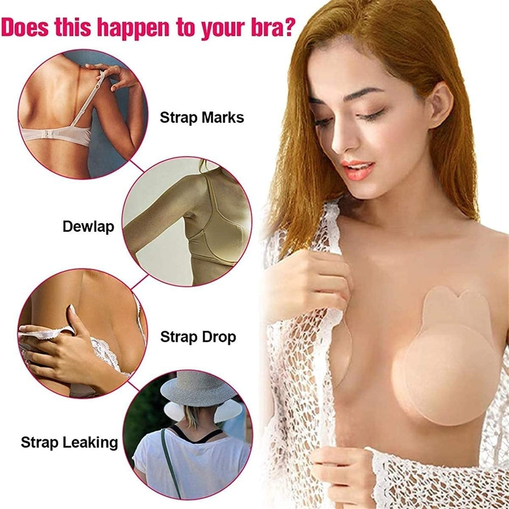 2 Pairs Adhesive BraBreast Lift Strapless Backless Bra for Women Image 2
