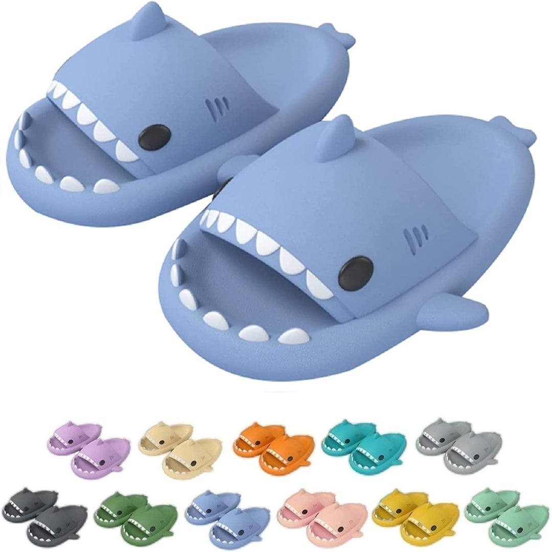 2022 Cute Shark Slippers for Women Men Anti-Slip Novelty Open Toe Slides Lightweight Sole Sandals Casual Beach Shoes Image 12