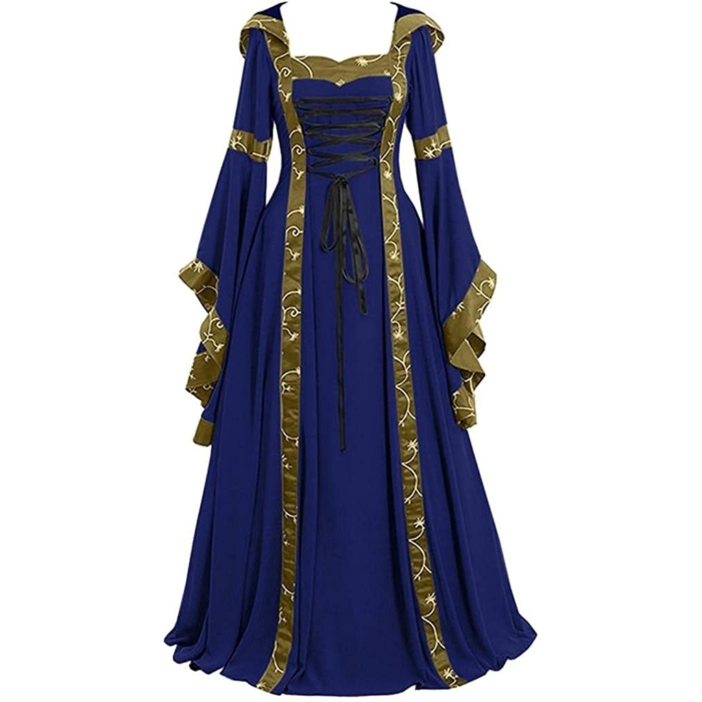 Womens Medieval Halloween DressWomens Vintage Plus Size Floor Length Renaissance Gothic Cosplay Costumes Image 4