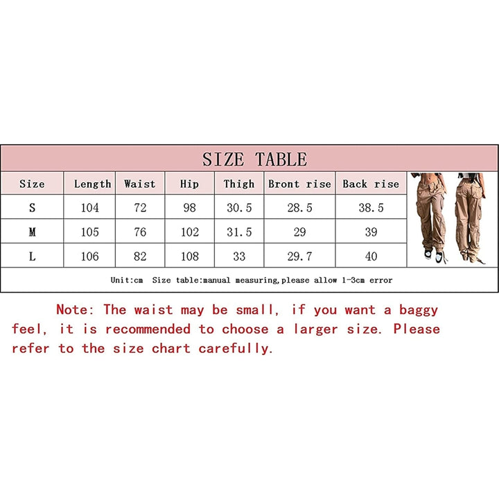 Women Baggy Hip Hop Cargo Pants with Pocket Y2k Low Waist Drawstring Loose Joggers Cargo Trousers Casual Streetwear Image 4