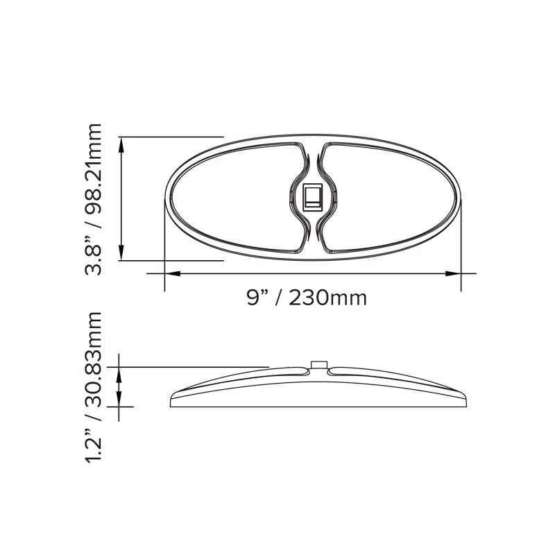 12V 9Inch LED Ceiling Light Warm White 450 Lumens RV Interior Fixture with Switch Image 10