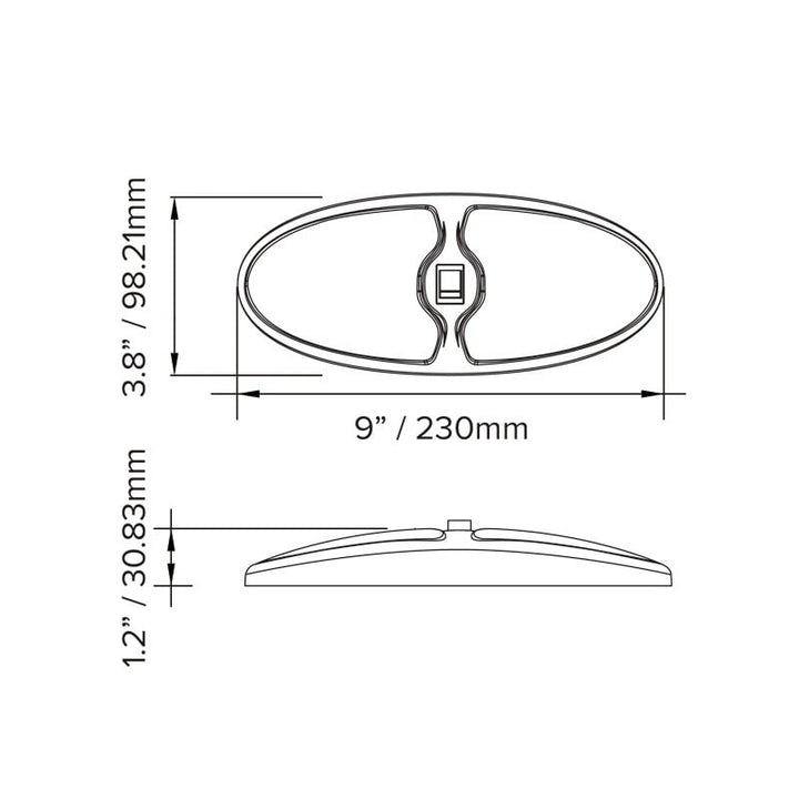 12V 9Inch LED Ceiling Light Warm White 450 Lumens RV Interior Fixture with Switch Image 10