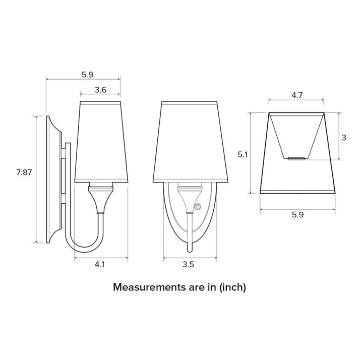 Interior LED Decorative Wall Sconce Light For Caravan Brown shade Image 4