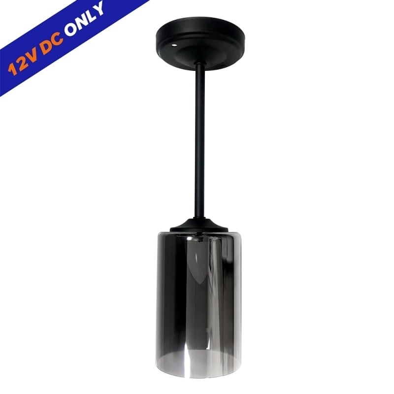 12V LED Pendant Ceiling Light Tinted Glass Warm White for RV Motorhome Kitchen Image 1