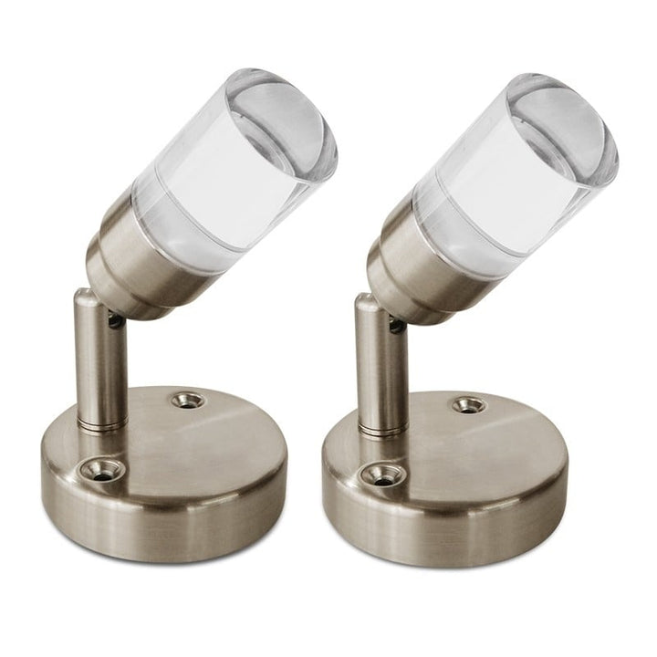 12V LED Swivel Reading Light Brushed Nickel Pack of 2 Warm White for RV Trailer Image 1