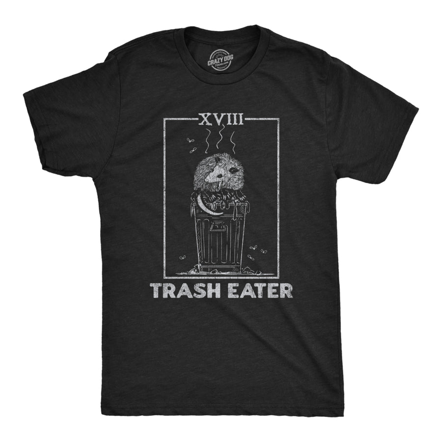 Mens Trash Eater T Shirt Funny Possum Garbage Can Joke Tee For Guys Image 1