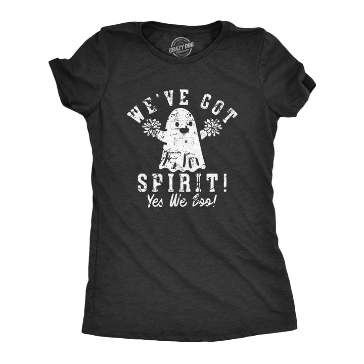 Womens Weve Got Spirit Yes We Boo T Shirt Funny Cute Halloween Cheering Ghost Tee For Ladies Image 1