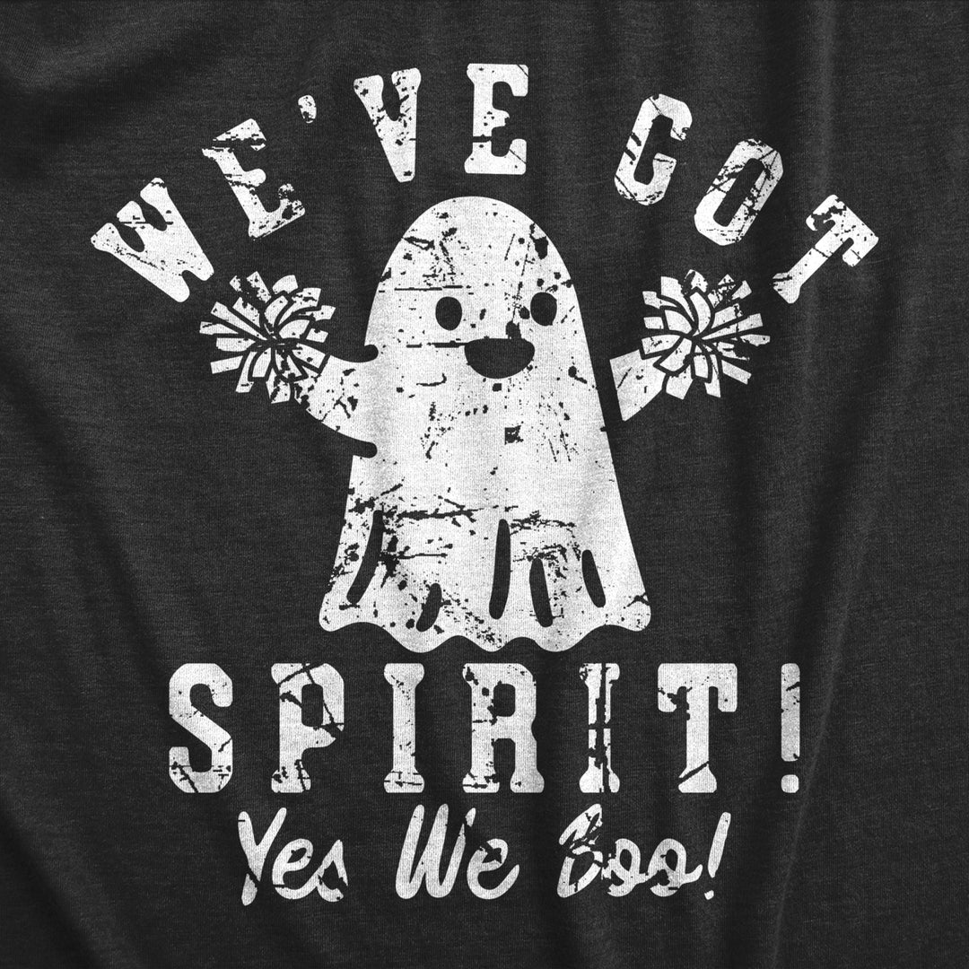 Womens Weve Got Spirit Yes We Boo T Shirt Funny Cute Halloween Cheering Ghost Tee For Ladies Image 2