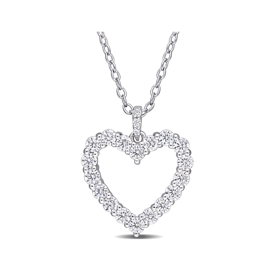 1/2 Carat (ctw) Lab-Created Moissanite Heart Pendant Necklace in Sterling Silver with Chain Image 1