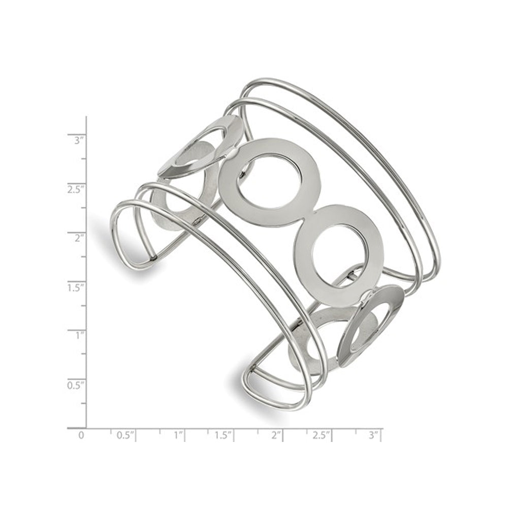 Stainless Steel Polished Circle Bracelet Cuff Bangle Image 2