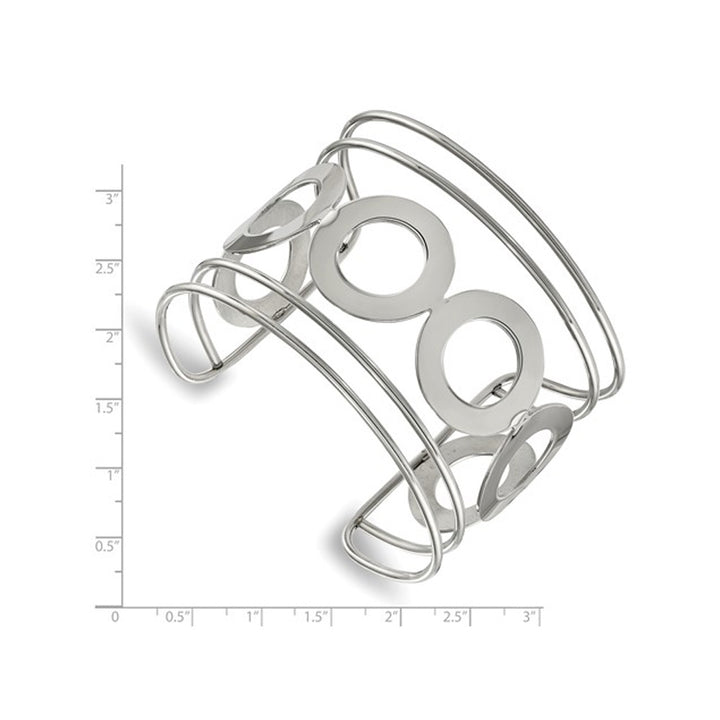 Stainless Steel Polished Circle Bracelet Cuff Bangle Image 2