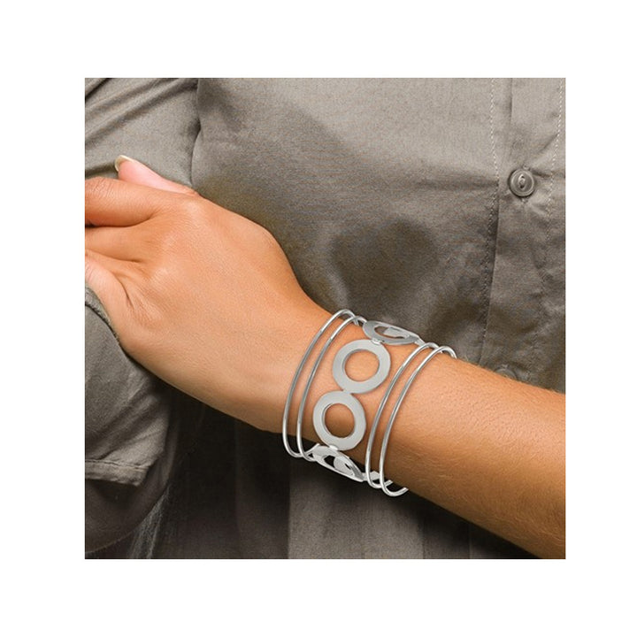 Stainless Steel Polished Circle Bracelet Cuff Bangle Image 3