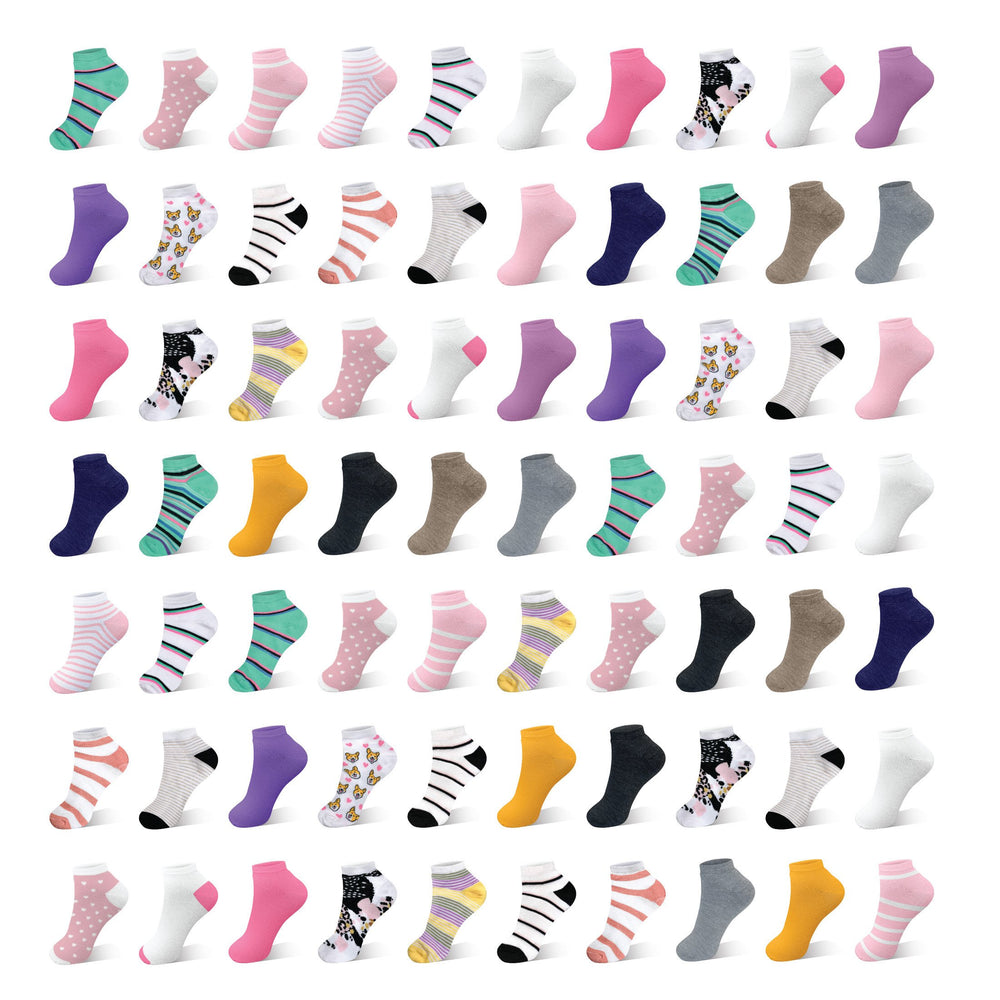 20 Pairs Womens No Show Ankle Socks Breathable Colorful Fun Size 6-12 Image 2