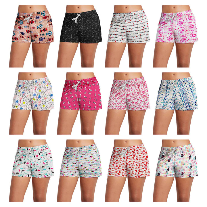 3-Pack Womens Comfy Printed Pajama Shorts Soft Elastic Waistband Sleepwear Image 4