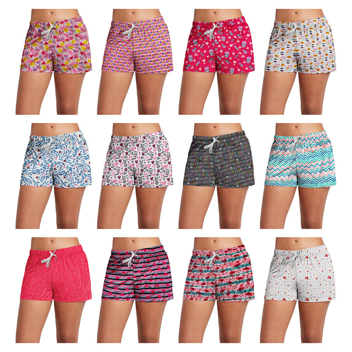 3-Pack Womens Comfy Printed Pajama Shorts Soft Elastic Waistband Sleepwear Image 4